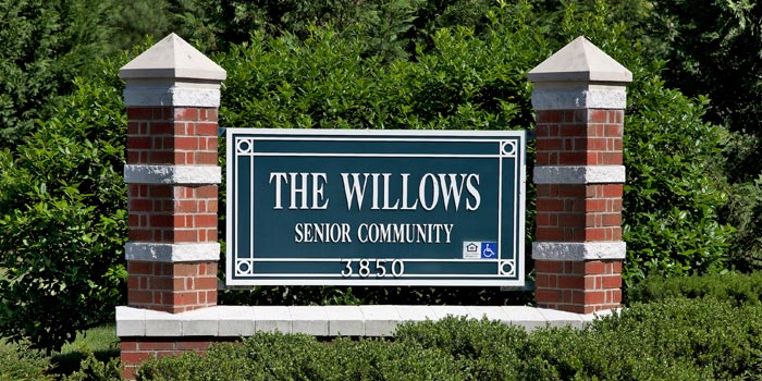 The Willow Senior Community Exterior Sign